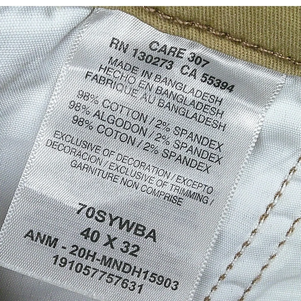 Wrangler‎ Regular Taper Cargo Pants Mens 40x32 Tan Khaki Stretch 70SYWBA